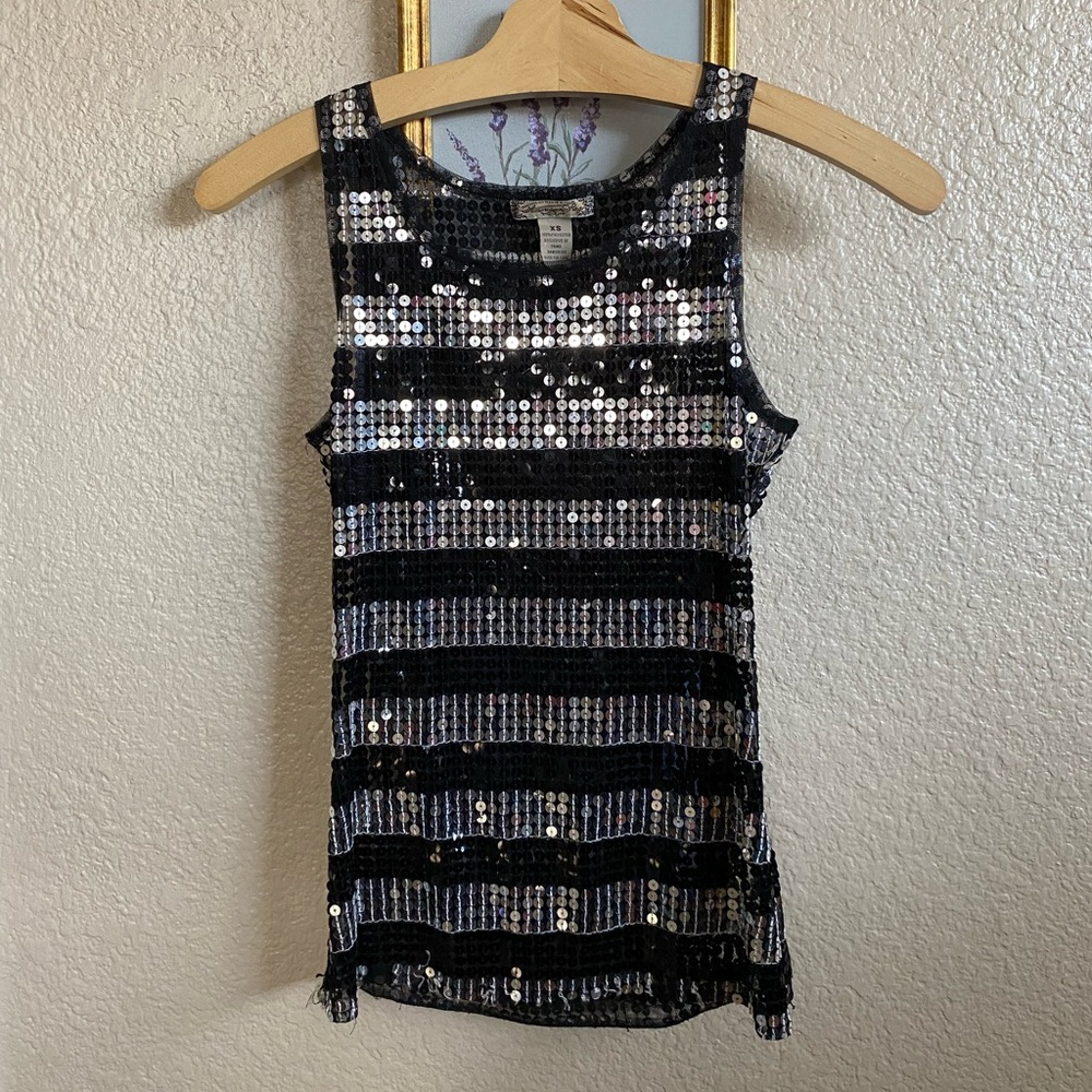 Sheer sequin stretchy tank